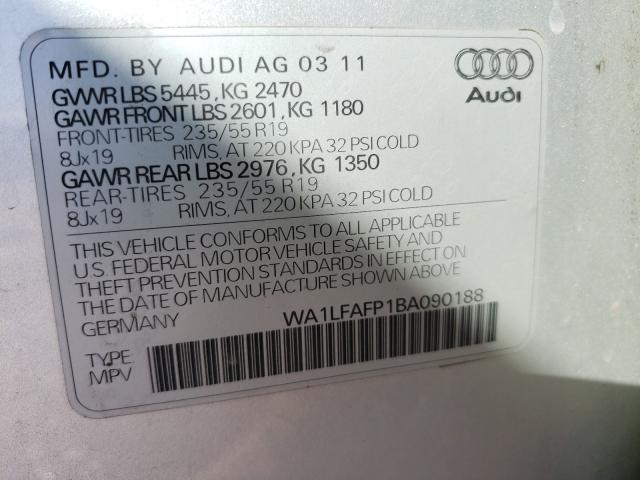 2011 AUDI Q5 PREMIUM WA1LFAFP1BA090188