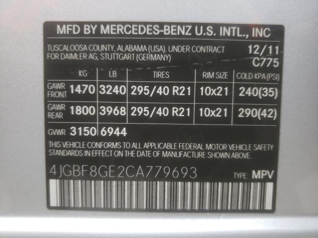 2012 MERCEDES-BENZ GL 550 4MA 4JGBF8GE2CA779693