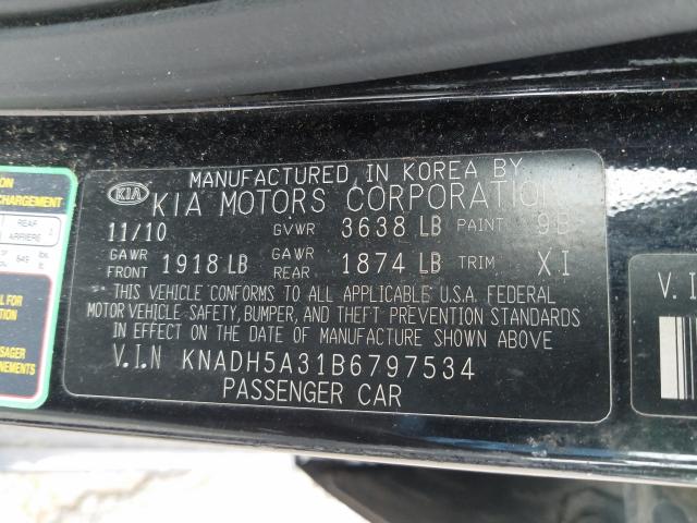 2011 KIA RIO BASE KNADH5A31B6797534