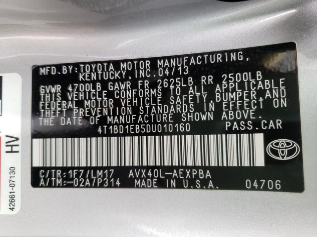 2013 TOYOTA AVALON HYB 4T1BD1EB5DU010160