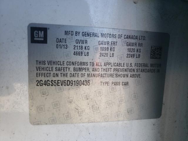 2013 BUICK REGAL PREM 2G4GS5EV6D9190436