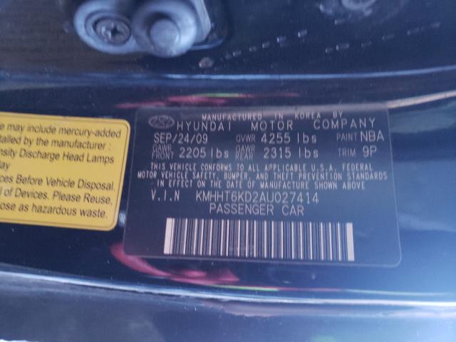 2010 HYUNDAI GENESIS KMHHT6KD2AU027414
