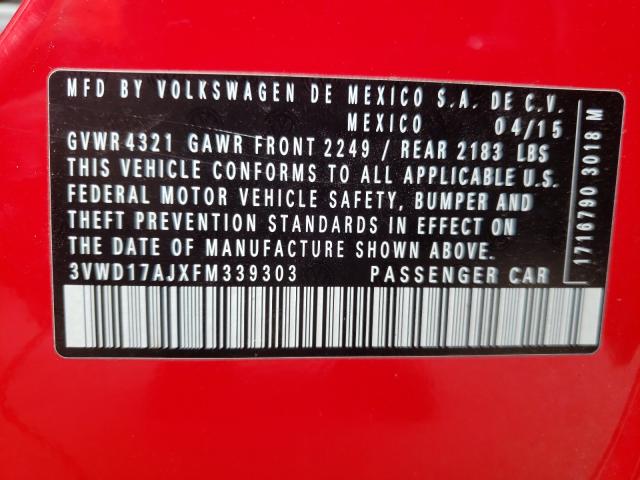 2015 VOLKSWAGEN PASSAT 3VWD17AJXFM339303