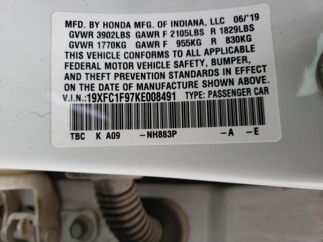 2019 HONDA CIVIC TOUR 19XFC1F97KE008491