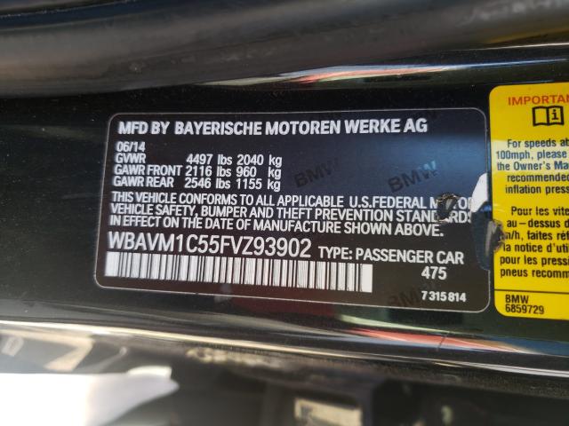 2015 BMW X1 SDRIVE2 WBAVM1C55FVZ93902