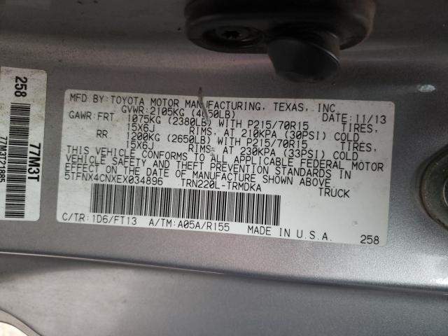 2014 TOYOTA TACOMA 5TFNX4CNXEX034896