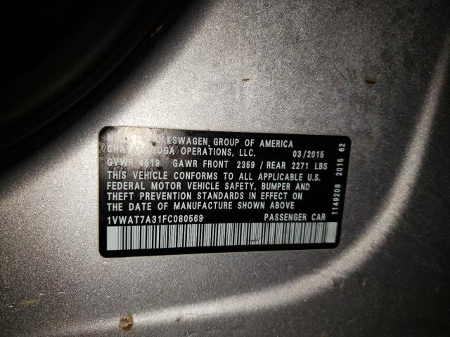 2015 VOLKSWAGEN PASSAT 1VWAT7A31FC080569