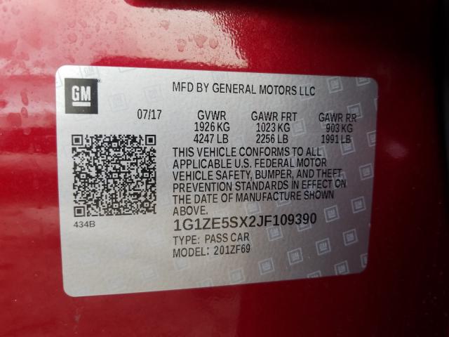 2018 CHEVROLET MALIBU PRE 1G1ZE5SX2JF109390