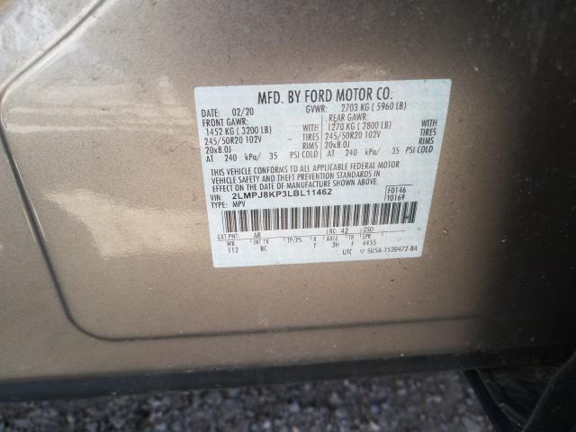 2020 LINCOLN NAUTILUS R 2LMPJ8KP3LBL11462