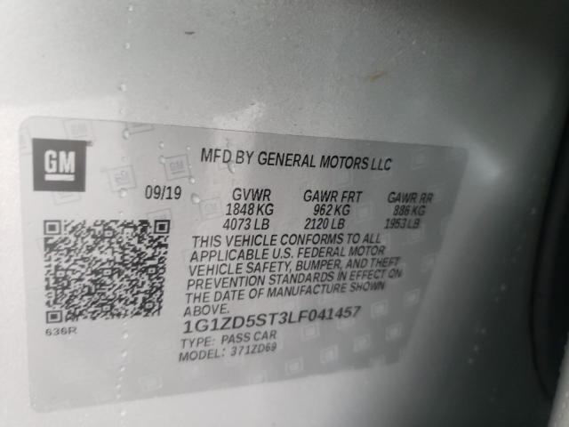 2019 CHEVROLET MALIBU LT 1G1ZD5ST3LF041457