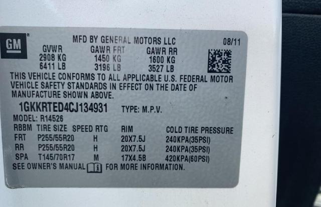 2012 GMC ACADIA DEN 1GKKRTED4CJ134931