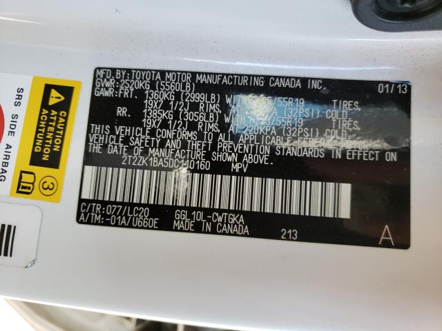 2013 LEXUS RX 350 2T2ZK1BA5DC110160