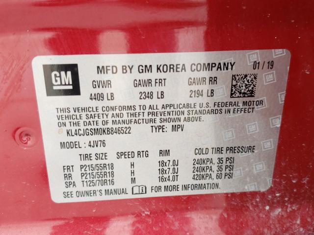 2019 BUICK ENCORE ESS KL4CJGSM0KB846522