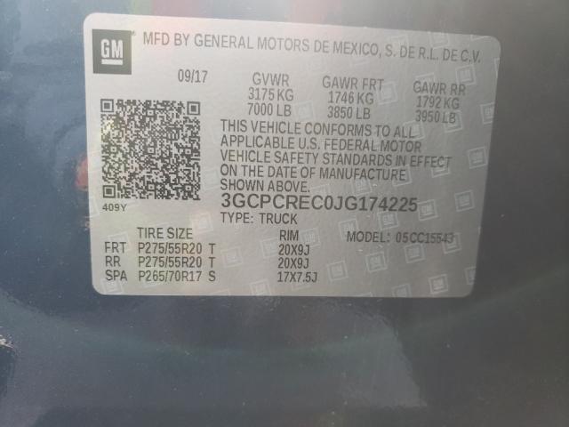 2018 CHEVROLET SILVERADO - 3GCPCREC0JG174225