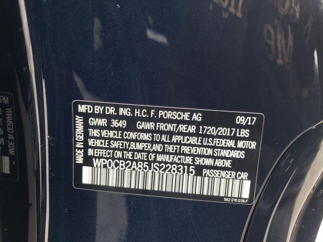 2018 PORSCHE BOXSTER S WP0CB2A85JS228315