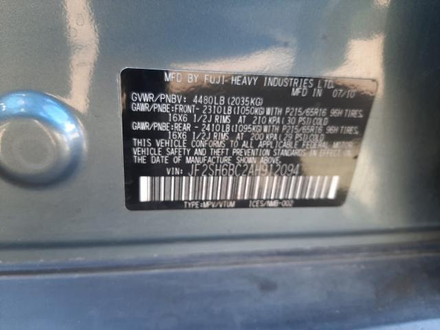 2010 SUBARU FORESTER X JF2SH6BC2AH912094