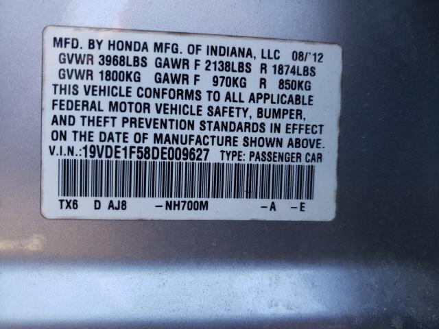 2013 ACURA ILX 20 PRE 19VDE1F58DE009627