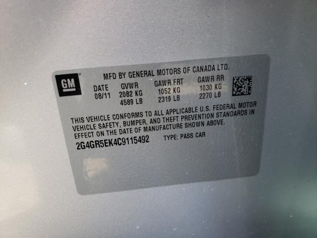 2012 BUICK REGAL 2G4GR5EK4C9115492