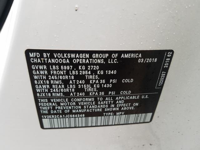 2018 VOLKSWAGEN ATLAS SE 1V2KR2CA1JC564348