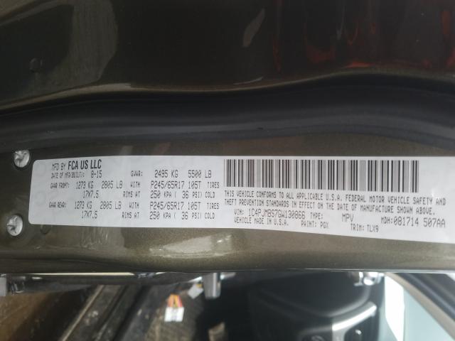 2016 JEEP CHEROKEE T 1C4PJMBS7GW130866