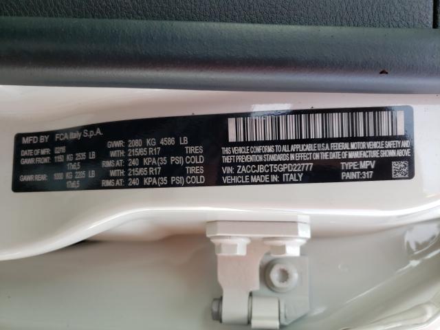 2016 JEEP RENEGADE T ZACCJBCT5GPD22777