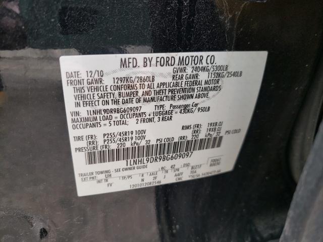 2011 LINCOLN MKS 1LNHL9DR9BG609097