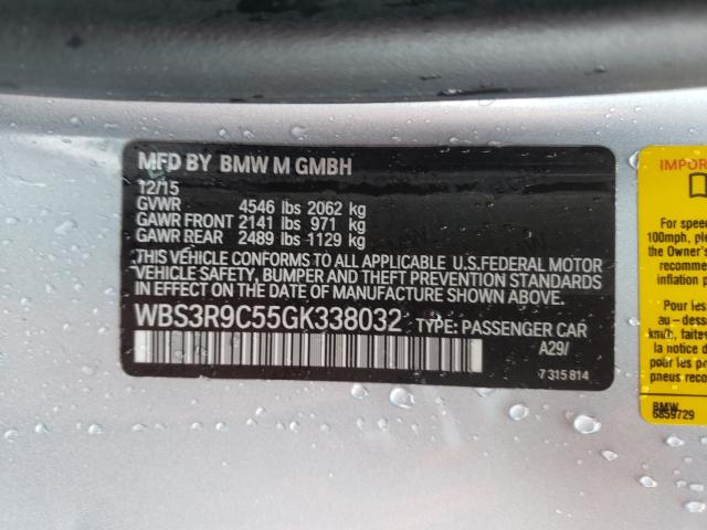2016 BMW M4 WBS3R9C55GK338032
