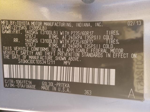 2013 TOYOTA SIENNA LE 5TDKK3DC1DS341211