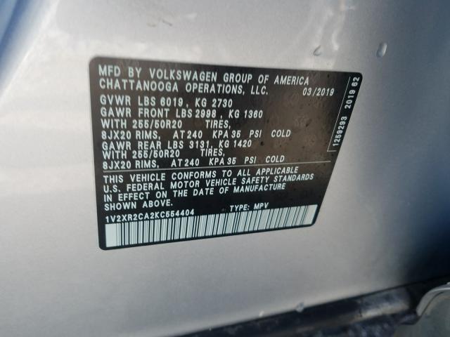 2019 VOLKSWAGEN ATLAS SE 1V2XR2CA2KC554404