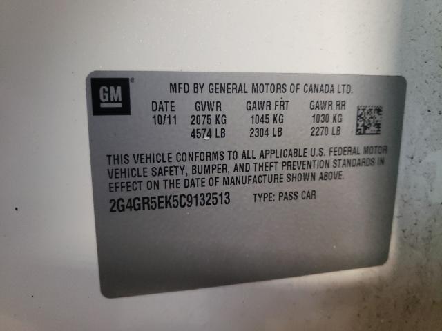 2012 BUICK REGAL 2G4GR5EK5C9132513