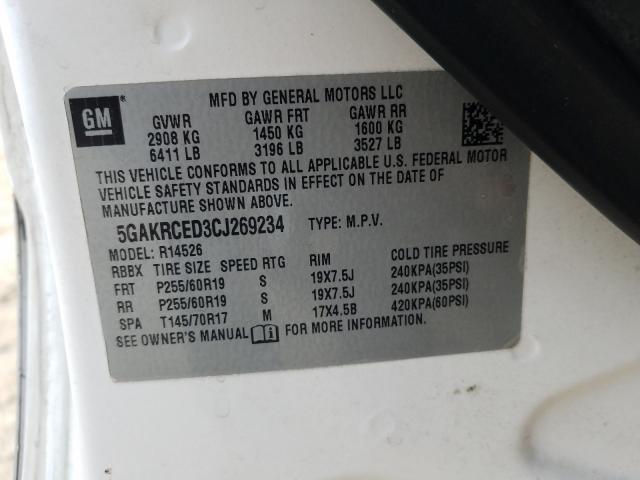 2012 BUICK ENCLAVE 5GAKRCED3CJ269234