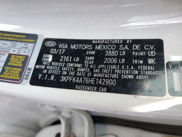 2017 KIA FORTE LX 3KPFK4A76HE142900