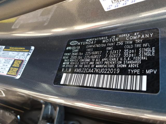 2019 HYUNDAI TUCSON SE KM8J2CA47KU022019