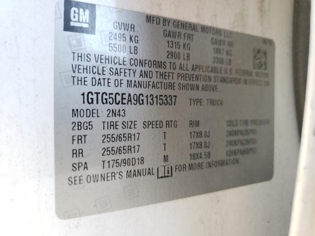 2016 GMC CANYON SLE 1GTG5CEA9G1315337