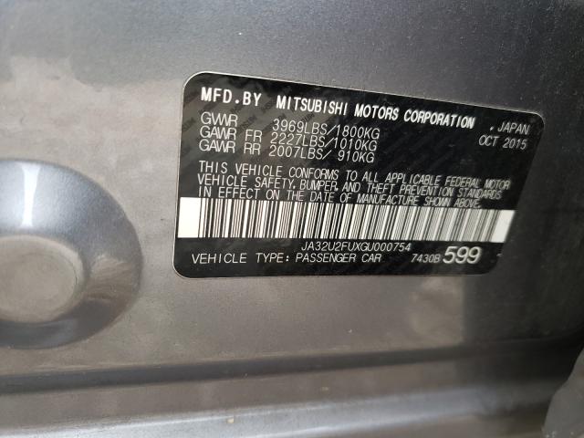 2016 MITSUBISHI LANCER ES JA32U2FUXGU000754