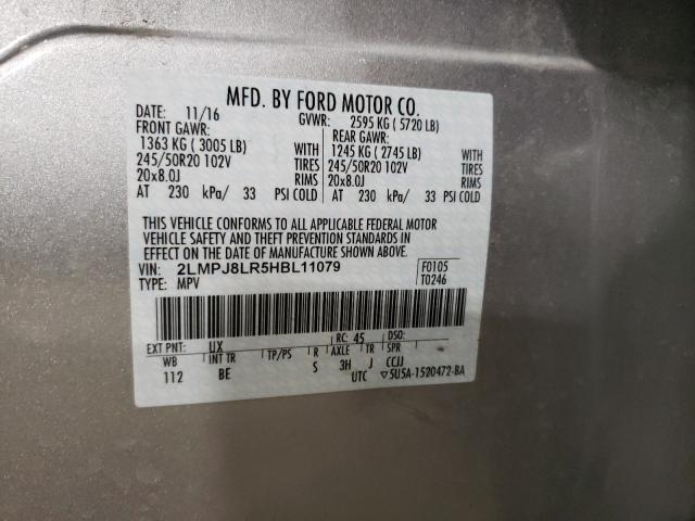 2017 LINCOLN MKX RESERV 2LMPJ8LR5HBL11079
