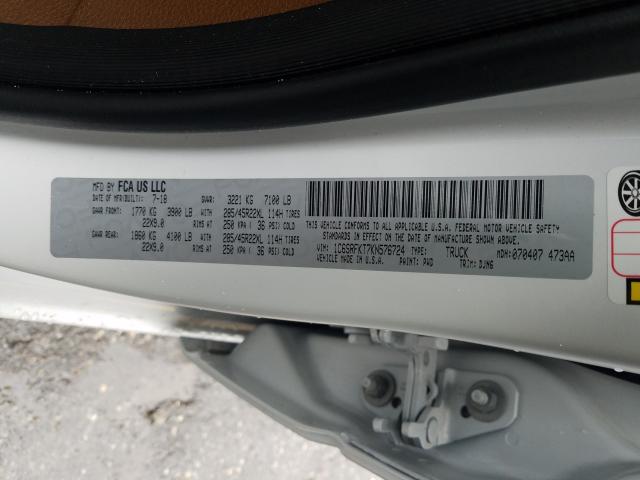 2019 RAM 1500 LONGH 1C6SRFKT7KN576724