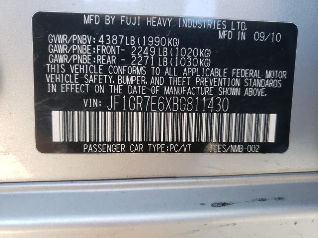 2011 SUBARU IMPREZA WR JF1GR7E6XBG811430