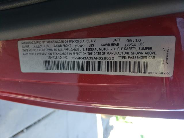 2010 VOLKSWAGEN NEW BEETLE 3VWRW3AG9AM028510