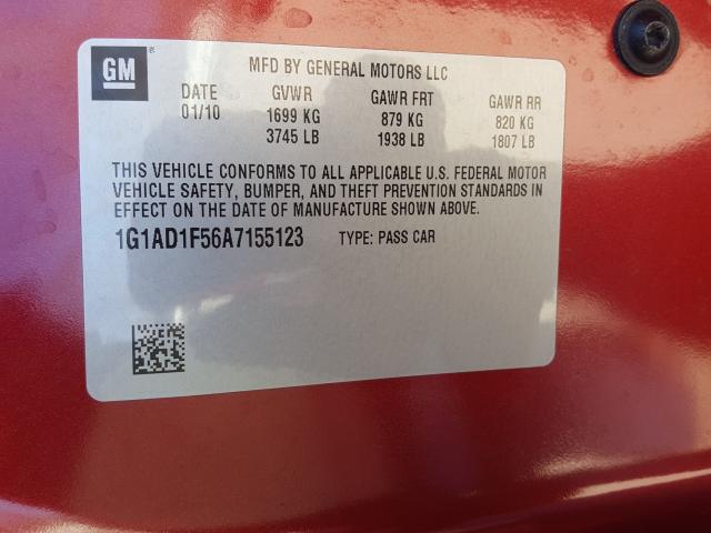 2010 CHEVROLET COBALT 1LT 1G1AD1F56A7155123