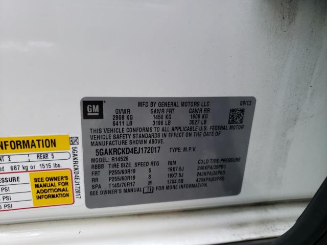 2014 BUICK ENCLAVE 5GAKRCKD4EJ172017
