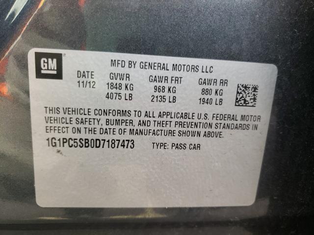 2013 CHEVROLET CRUZE LT - 1G1PC5SB0D7187473