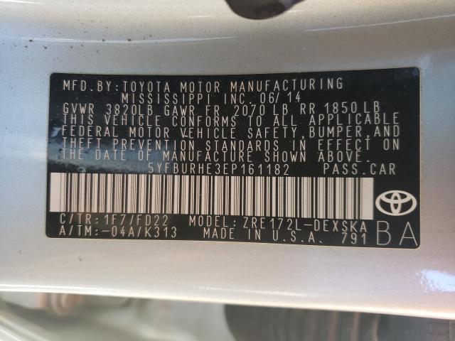 2014 TOYOTA COROLLA L - 5YFBURHE3EP161182