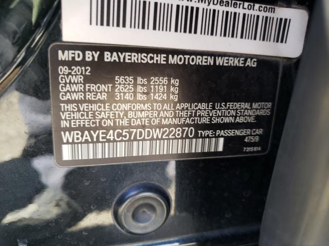 2013 BMW 740 LI WBAYE4C57DDW22870