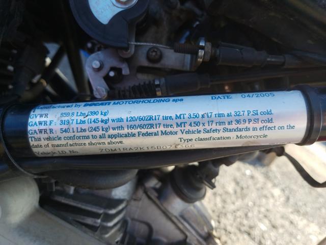 2005 DUCATI M600 ZDM1RA2K15B071366