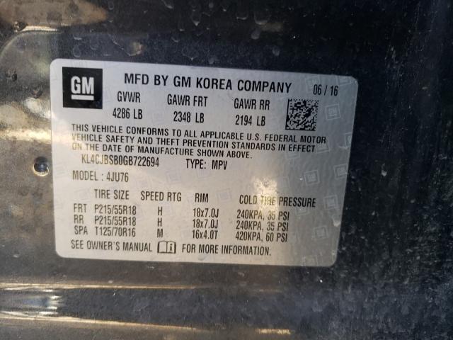 2016 BUICK ENCORE CON KL4CJBSB0GB722694