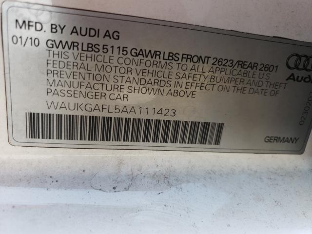 2010 AUDI S4 PRESTIG WAUKGAFL5AA111423