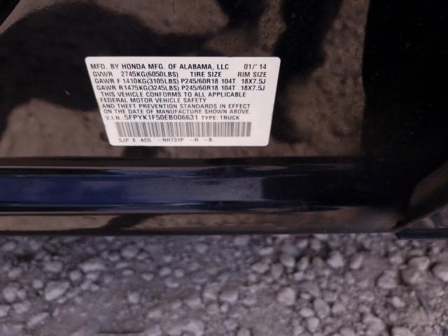 2014 HONDA RIDGELINE 5FPYK1F50EB006631