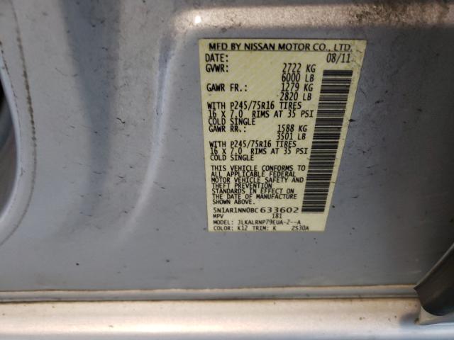 2011 NISSAN PATHFINDER 5N1AR1NN0BC633602