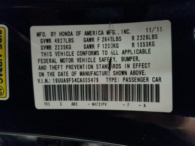 2012 ACURA TL 19UUA9F54CA005479